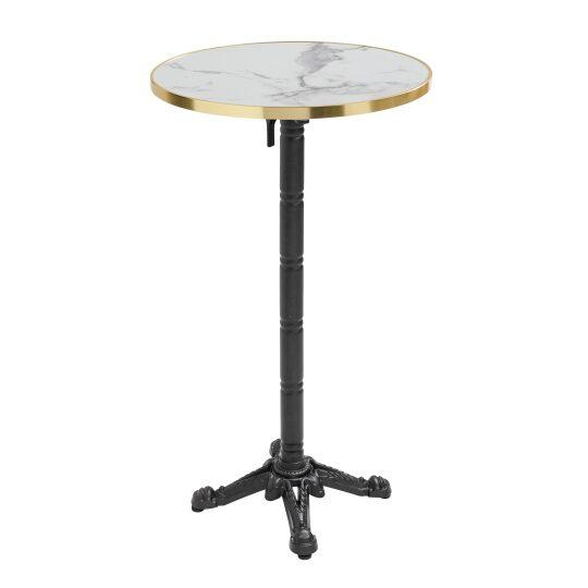 Table haute extérieure mange-debout Ø60x108 cm en stratifié et bords en aluminium | Oviala