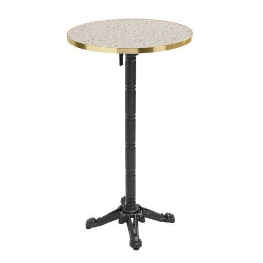 Table haute inclinable Ø 60 cm en contreplaqué avec revêtement stratifié et bords en aluminium