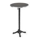 Table haute inclinable Ø 60 cm en contreplaqué avec revêtement stratifié et bords en aluminium