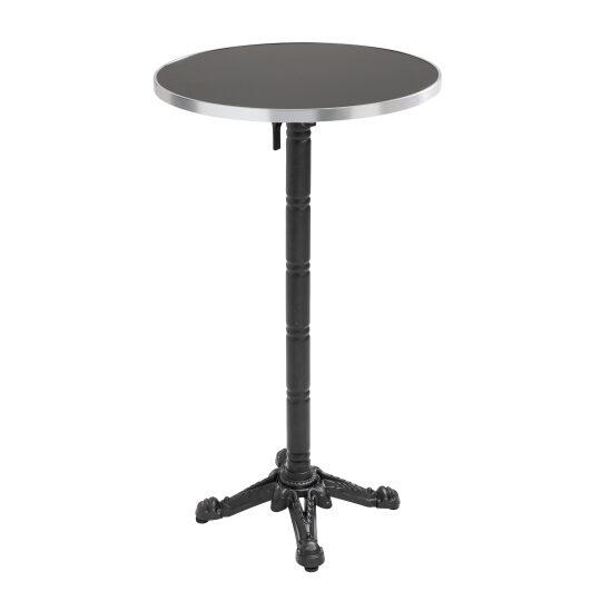 Table haute inclinable Ø 60 cm en contreplaqué avec revêtement stratifié et bords en aluminium