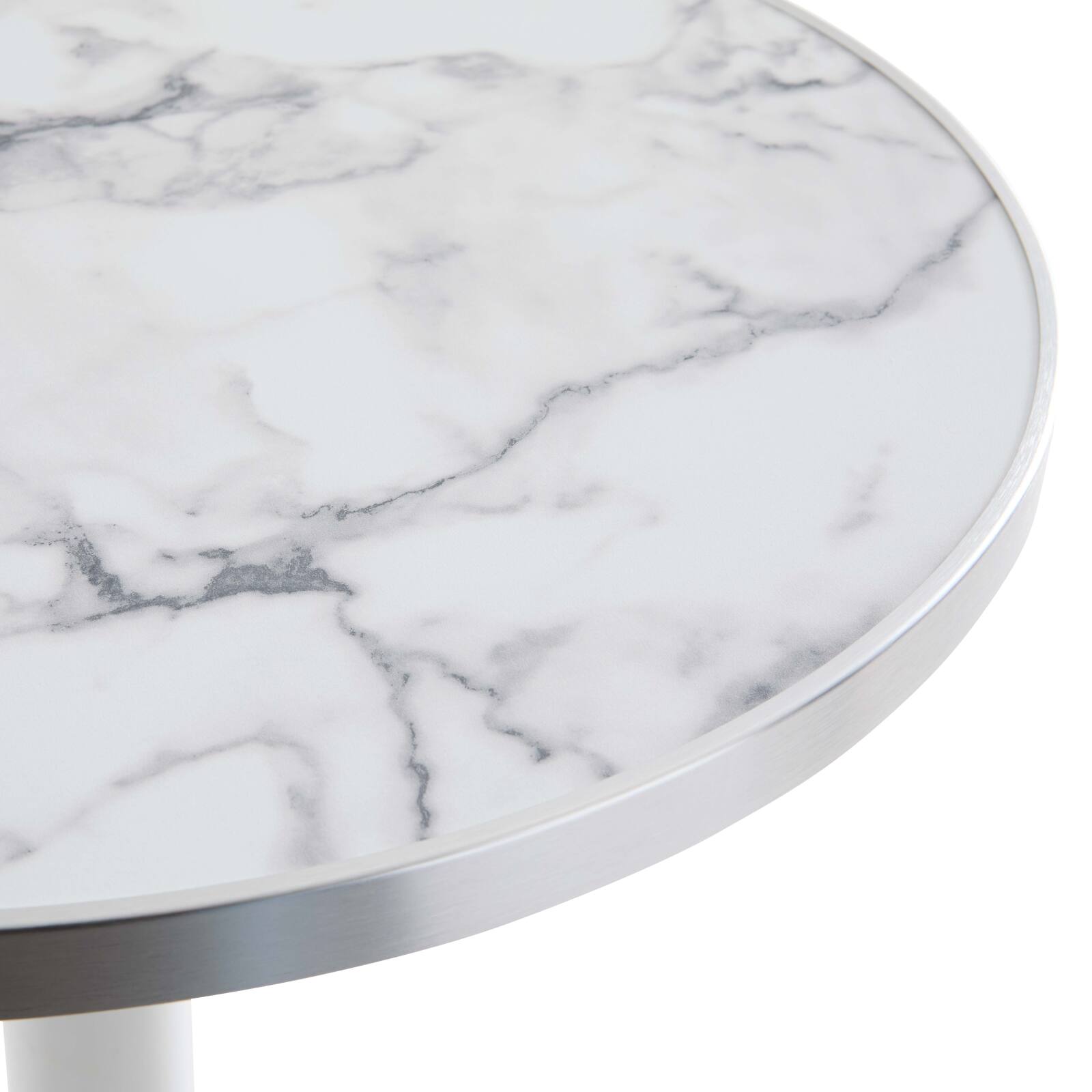 Table haute inclinable Ø 60 cm en contreplaqué avec revêtement stratifié et bords en aluminium