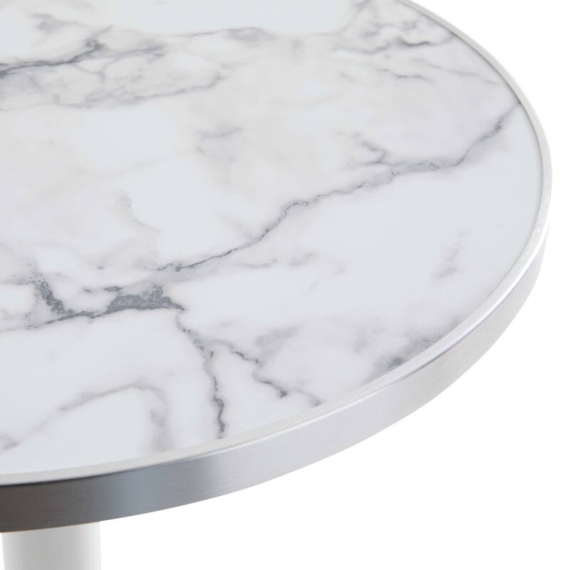 Table haute inclinable Ø 60 cm en contreplaqué avec revêtement stratifié et bords en aluminium