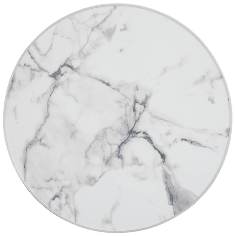 Table haute inclinable Ø 60 cm en contreplaqué avec revêtement stratifié et bords en aluminium