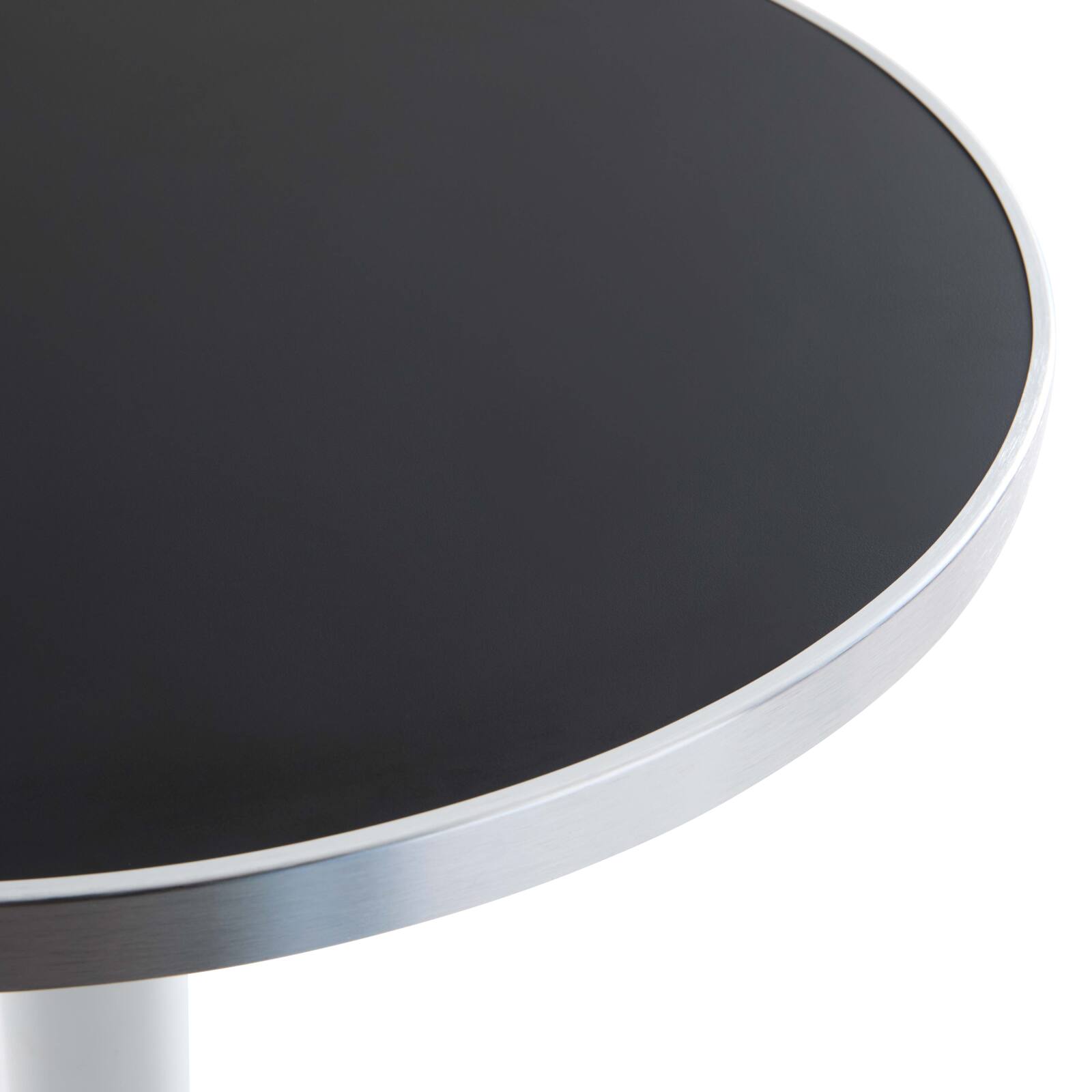 Table haute inclinable Ø 60 cm en contreplaqué avec revêtement stratifié et bords en aluminium
