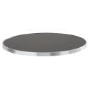 Table haute inclinable Ø 60 cm en contreplaqué avec revêtement stratifié et bords en aluminium