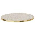 Table haute inclinable Ø 60 cm en contreplaqué avec revêtement stratifié et bords en aluminium