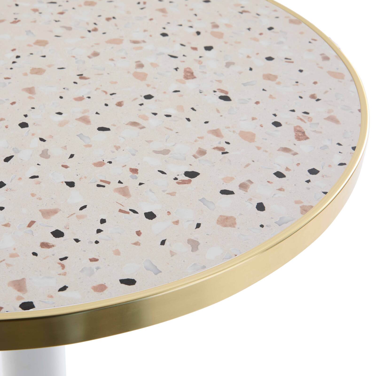 Table haute inclinable Ø 60 cm en contreplaqué avec revêtement stratifié et bords en aluminium