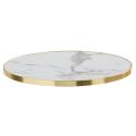 Plateau de table rond en contreplaqué avec revêtement stratifié et bord en aluminium ⌀60 cm