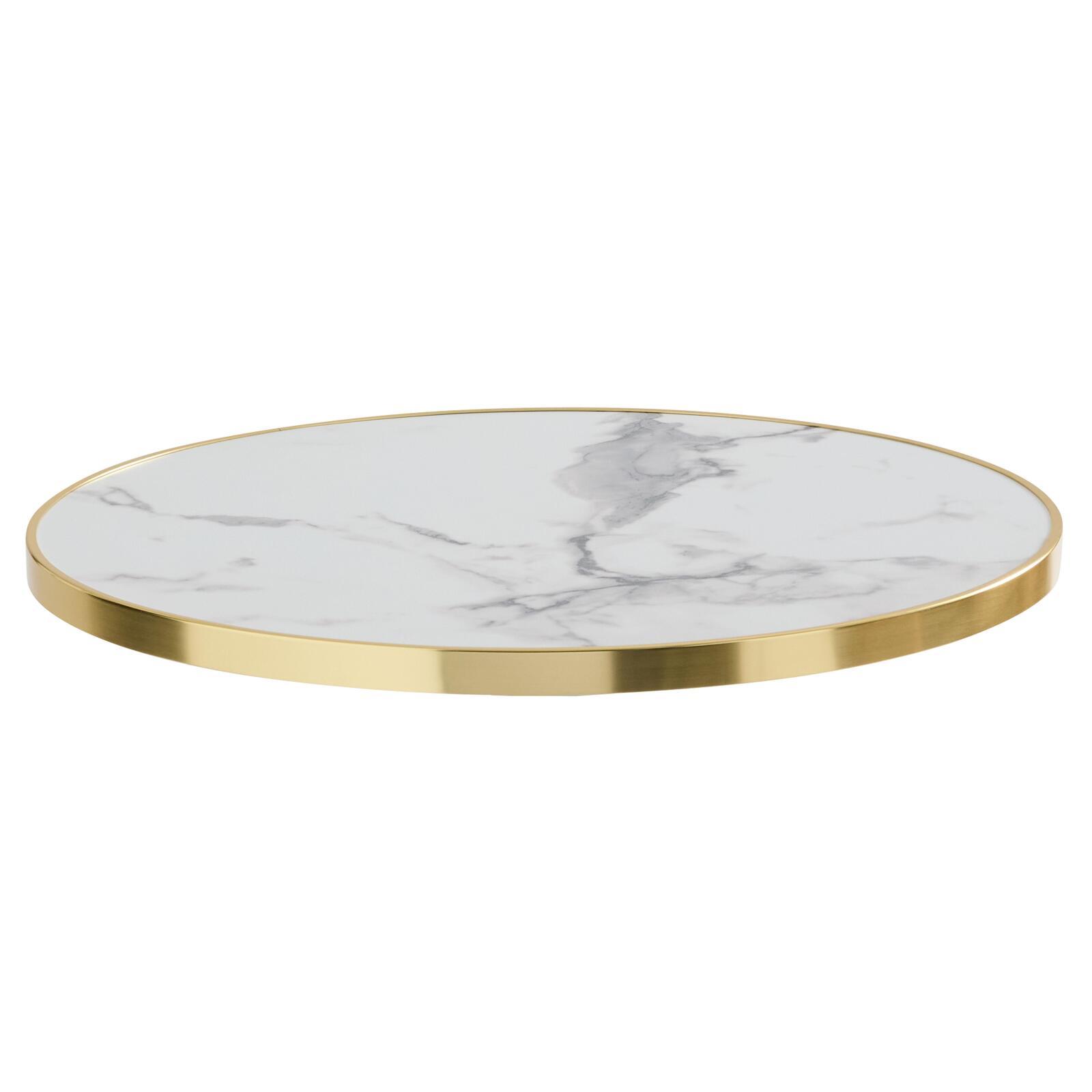 Plateau de table rond en contreplaqué avec revêtement stratifié et bord en aluminium ⌀60 cm