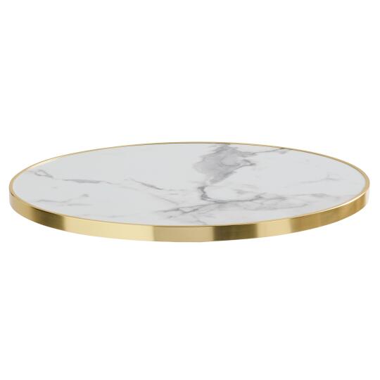 Plateau de table rond en contreplaqué avec revêtement stratifié et bord en aluminium ⌀60 cm