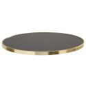 Plateau de table rond en contreplaqué avec revêtement stratifié et bord en aluminium ⌀60 cm