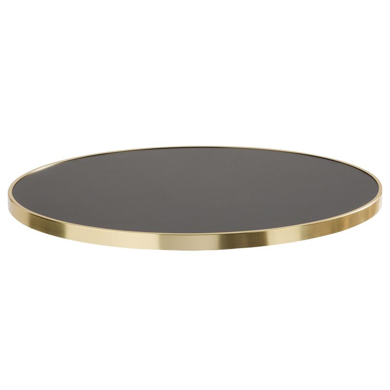 Plateau de table rond en contreplaqué avec revêtement stratifié et bord en aluminium ⌀60 cm