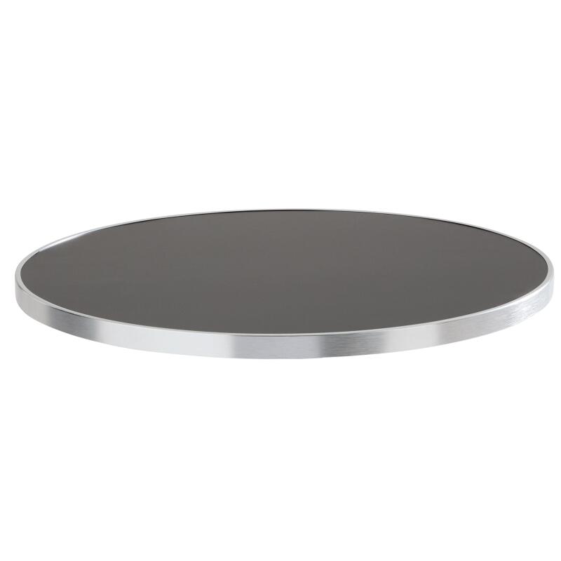 Plateau de table rond en contreplaqué avec revêtement stratifié et bord en aluminium ⌀60 cm