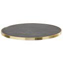 Plateau de table rond en contreplaqué avec revêtement stratifié et bord en aluminium ⌀60 cm