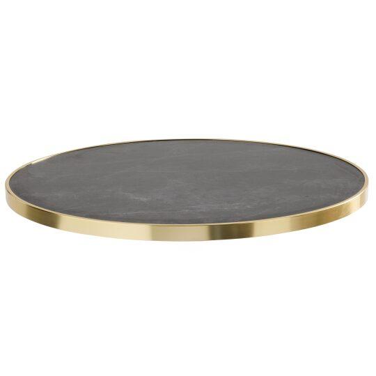 Plateau de table rond en contreplaqué avec revêtement stratifié et bord en aluminium ⌀60 cm