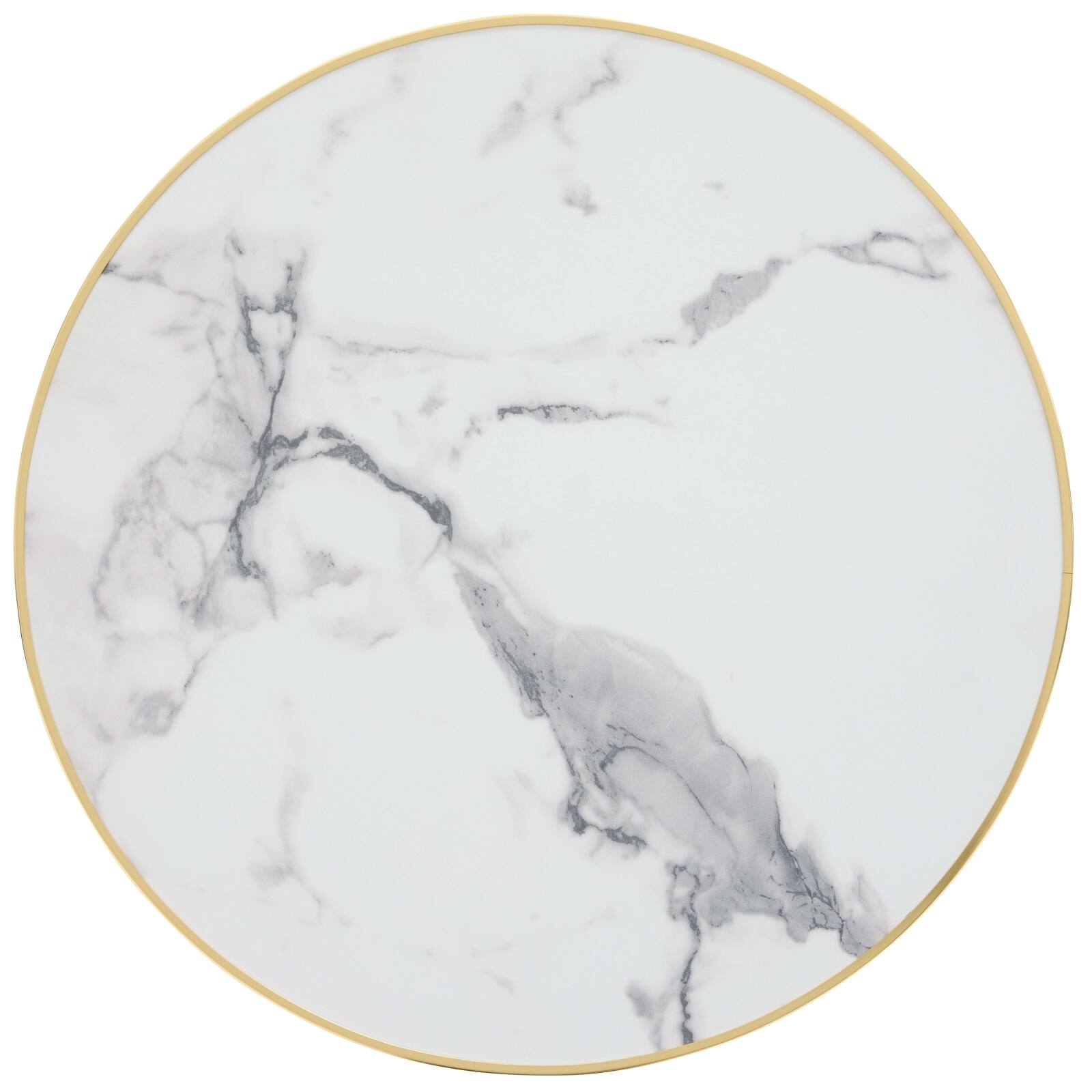 Plateau de table rond en contreplaqué avec revêtement stratifié et bord en aluminium ⌀60 cm