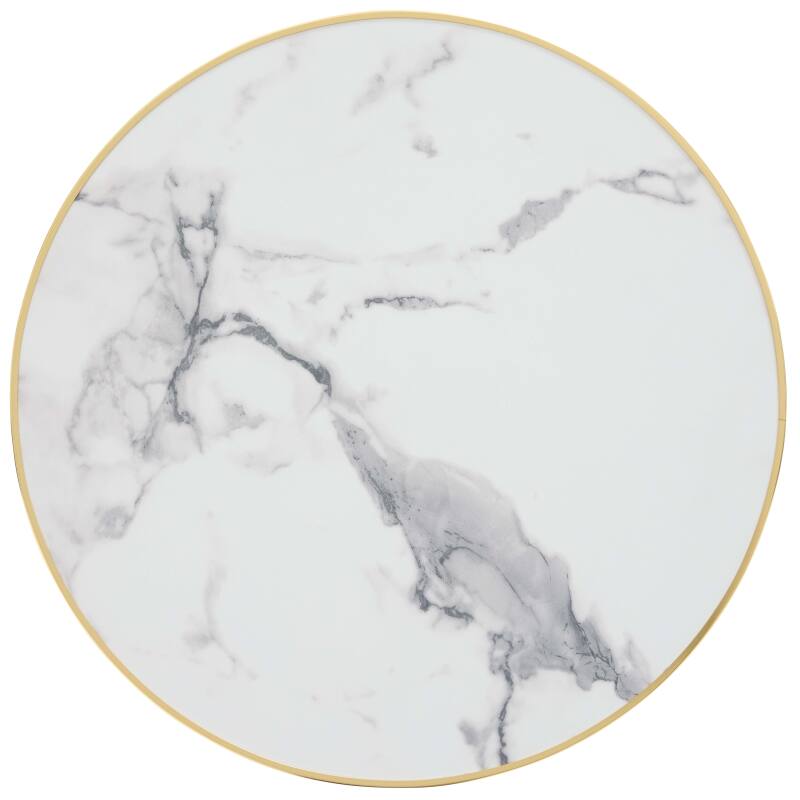 Plateau de table rond en contreplaqué avec revêtement stratifié et bord en aluminium ⌀60 cm