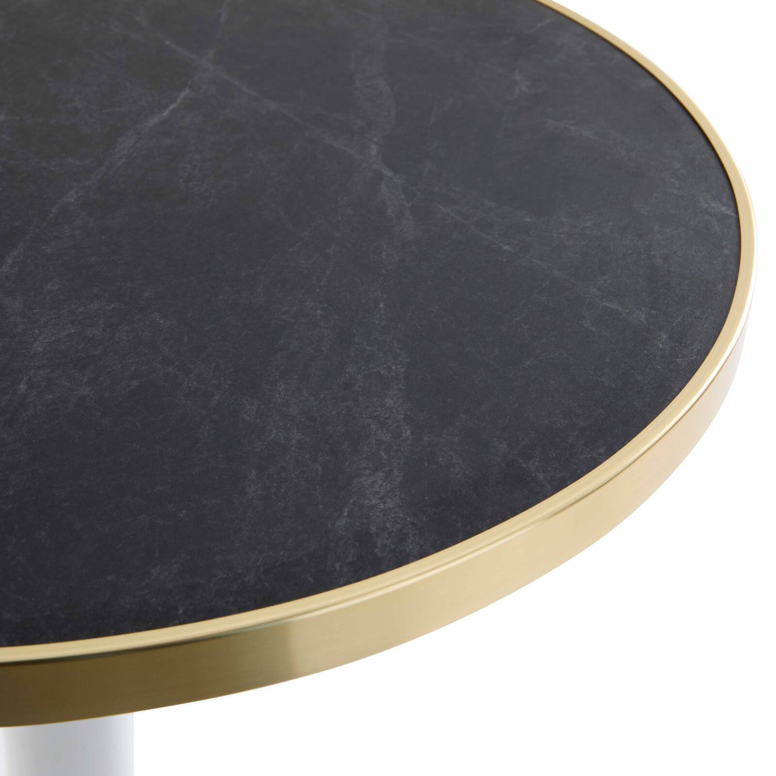 Plateau de table rond en contreplaqué avec revêtement stratifié et bord en aluminium ⌀60 cm