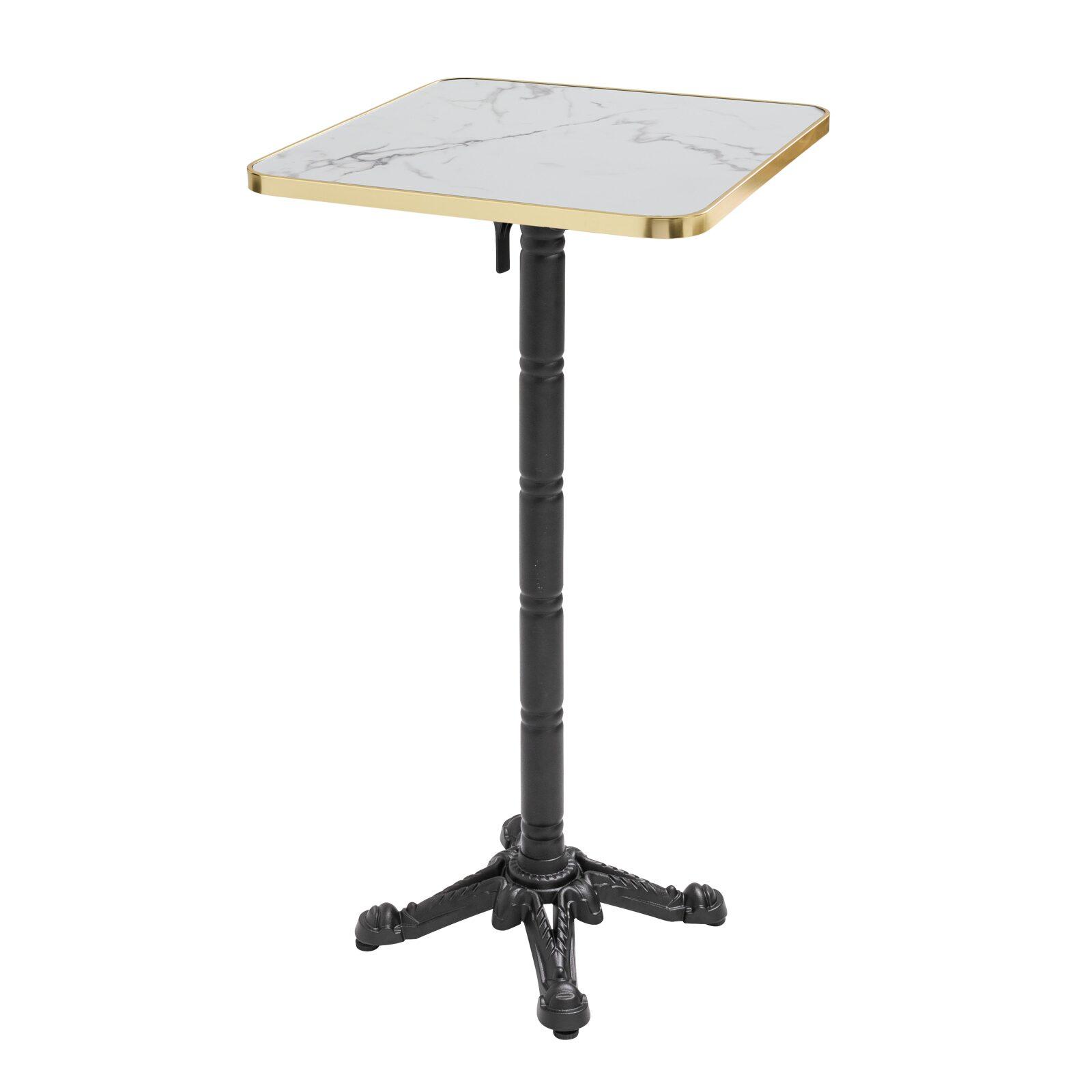 Table haute inclinable 60 x 60 cm en contreplaqué avec revêtement stratifié et bords en aluminium