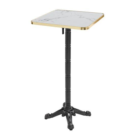 Table haute en stratifié 2 personnes inclinable avec bords en aluminium et pied en fonte 60x60 cm | Oviala