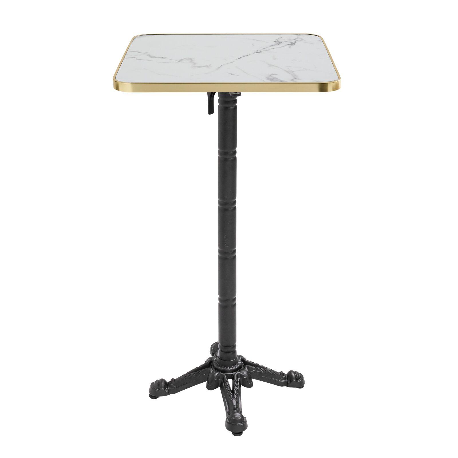Table haute inclinable 60 x 60 cm en contreplaqué avec revêtement stratifié et bords en aluminium