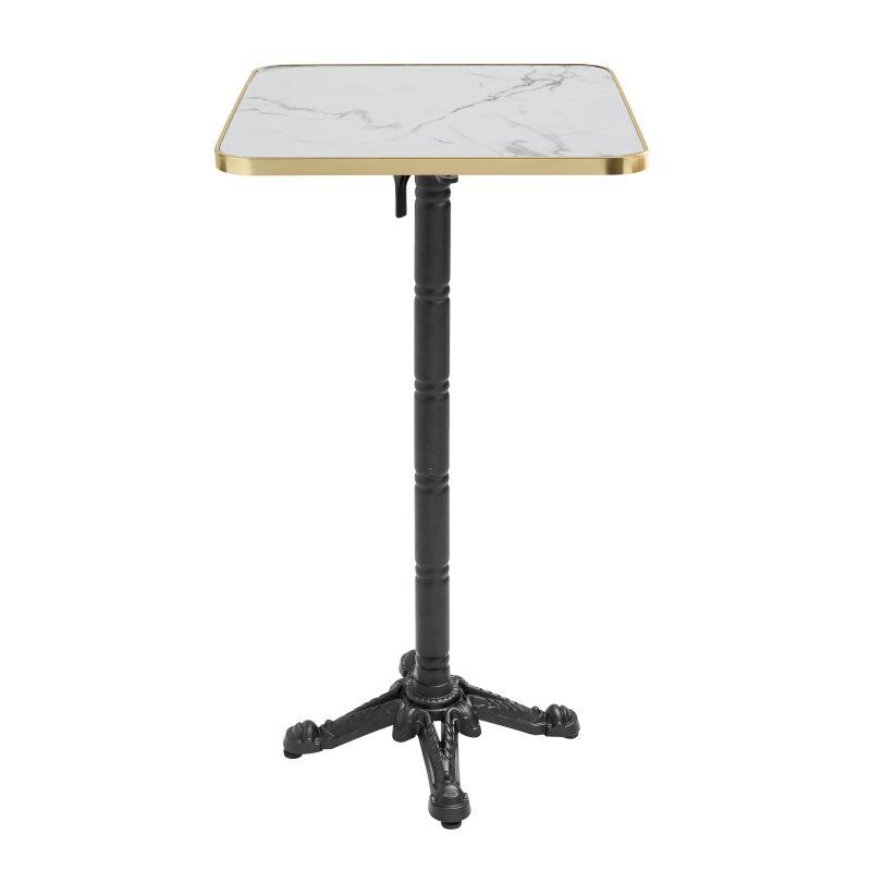 Table haute inclinable 60 x 60 cm en contreplaqué avec revêtement stratifié et bords en aluminium