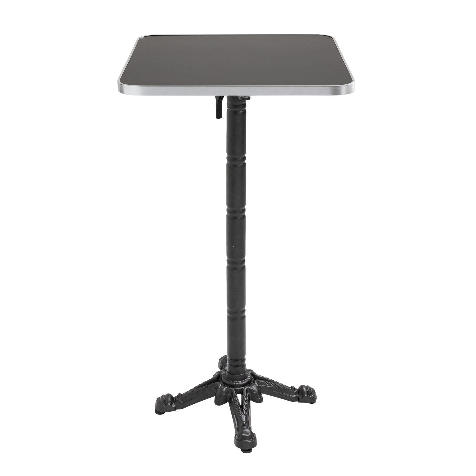 Table haute inclinable 60 x 60 cm en contreplaqué avec revêtement stratifié et bords en aluminium