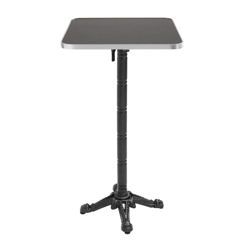 Table haute inclinable 60 x 60 cm en contreplaqué avec revêtement stratifié et bords en aluminium