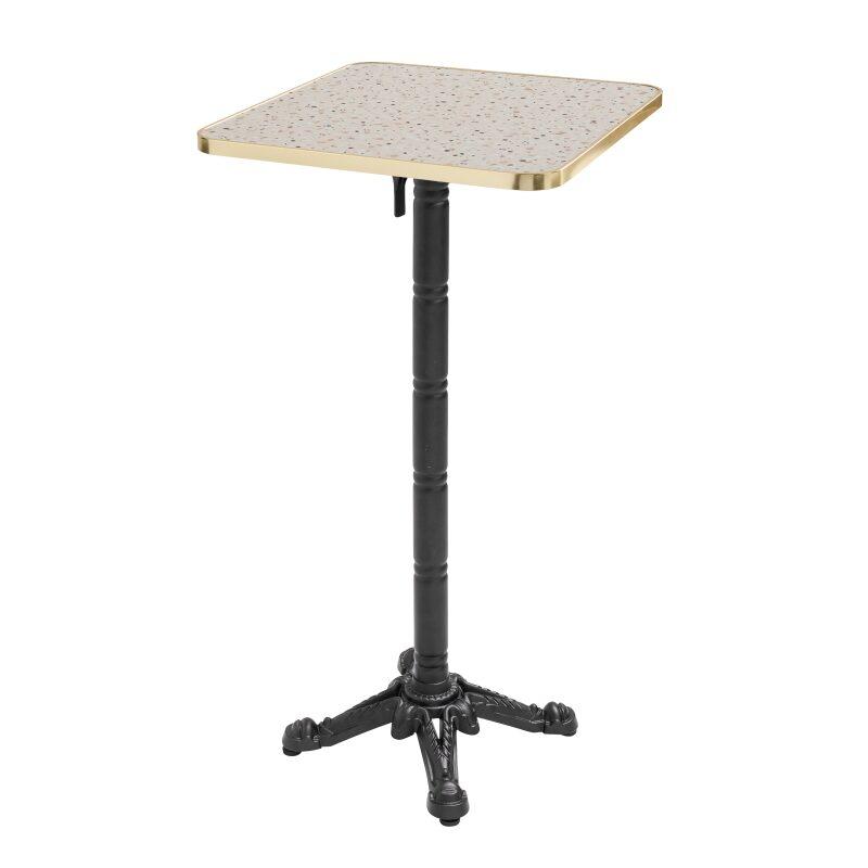 Table haute inclinable 60 x 60 cm en contreplaqué avec revêtement stratifié et bords en aluminium
