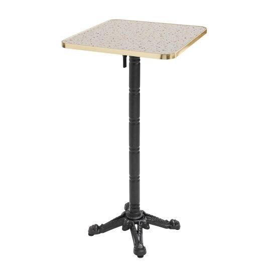 Table haute inclinable 60 x 60 cm en contreplaqué avec revêtement stratifié et bords en aluminium