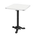 Table à manger inclinable 60 x 60 cm en contreplaqué avec revêtement stratifié et bords en aluminium