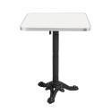 Table à manger inclinable 60 x 60 cm en contreplaqué avec revêtement stratifié et bords en aluminium