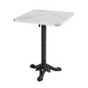 Table à manger inclinable 60 x 60 cm en contreplaqué avec revêtement stratifié et bords en aluminium