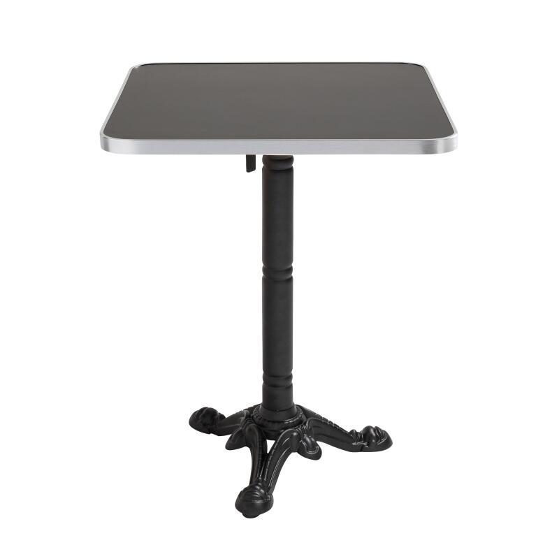 Table à manger inclinable 60 x 60 cm en contreplaqué avec revêtement stratifié et bords en aluminium