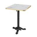 Table à manger inclinable 60 x 60 cm en contreplaqué avec revêtement stratifié et bords en aluminium