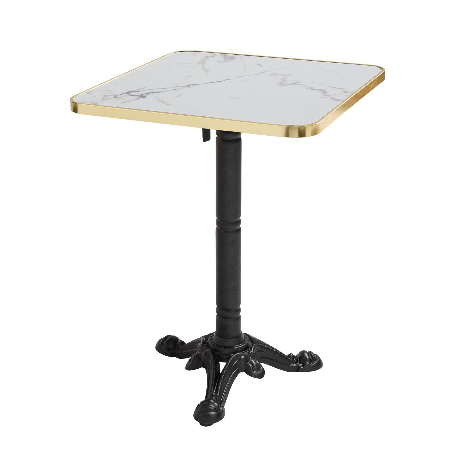 Table à manger inclinable 60 x 60 cm en contreplaqué avec revêtement stratifié et bords en aluminium