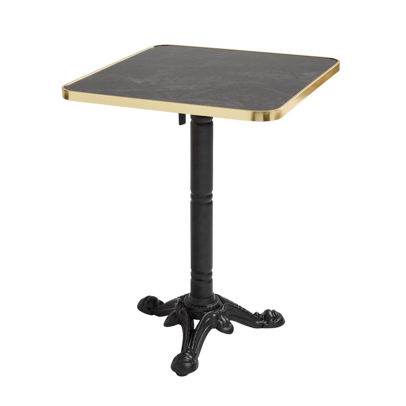Table à manger inclinable 60 x 60 cm en contreplaqué avec revêtement stratifié et bords en aluminium