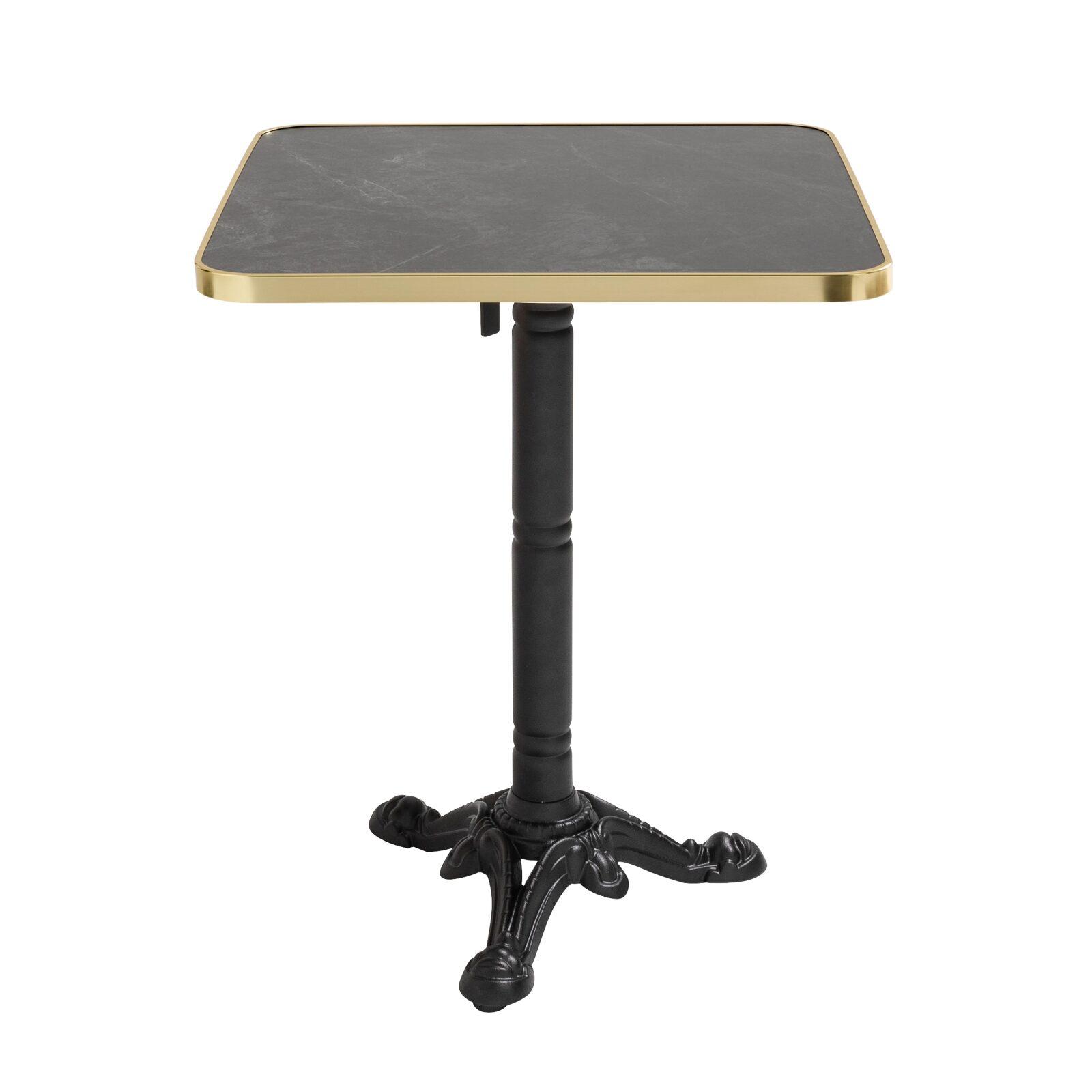 Table à manger inclinable 60 x 60 cm en contreplaqué avec revêtement stratifié et bords en aluminium
