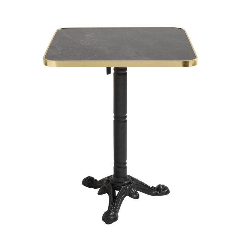 Table à manger inclinable 60 x 60 cm en contreplaqué avec revêtement stratifié et bords en aluminium