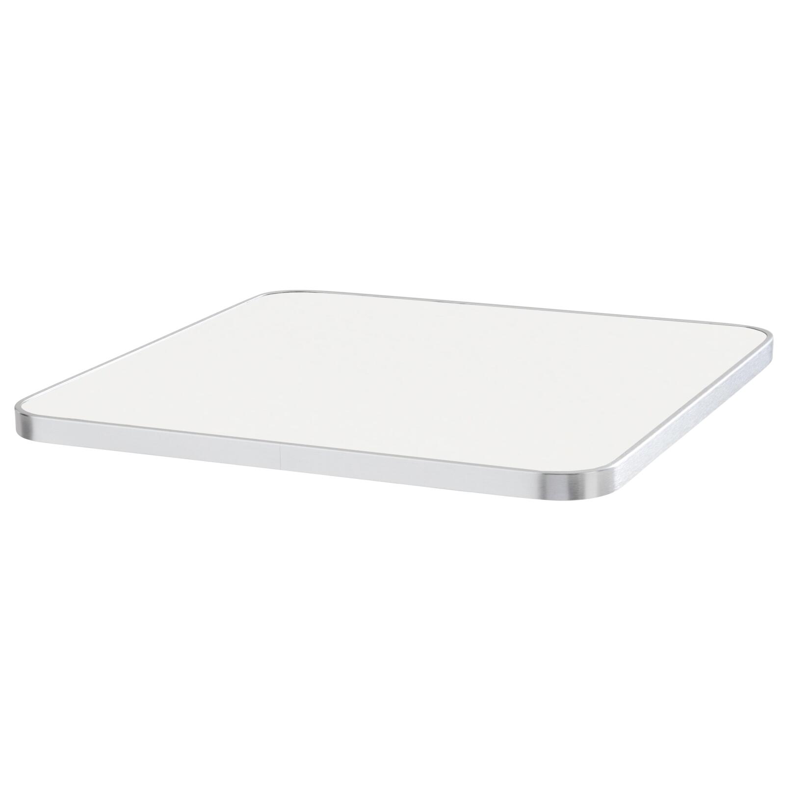 Table à manger inclinable 60 x 60 cm en contreplaqué avec revêtement stratifié et bords en aluminium