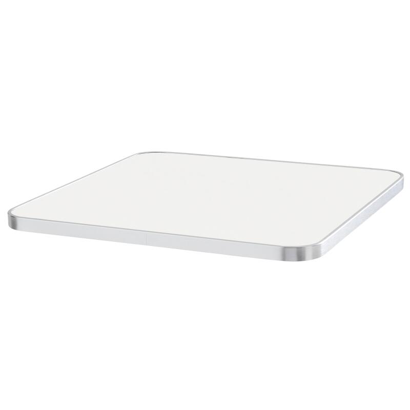 Table à manger inclinable 60 x 60 cm en contreplaqué avec revêtement stratifié et bords en aluminium