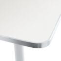 Table à manger inclinable 60 x 60 cm en contreplaqué avec revêtement stratifié et bords en aluminium