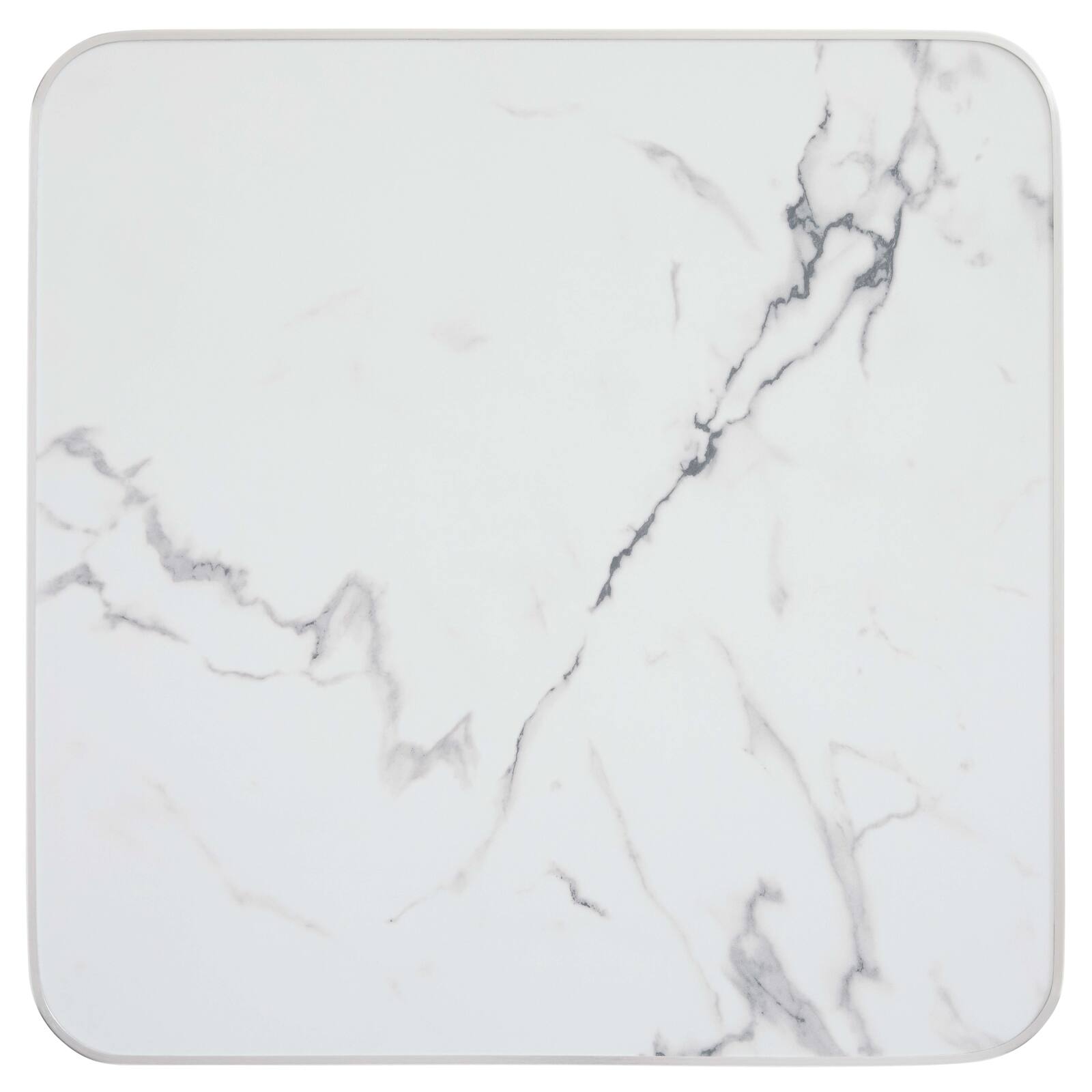 Table à manger inclinable 60 x 60 cm en contreplaqué avec revêtement stratifié et bords en aluminium