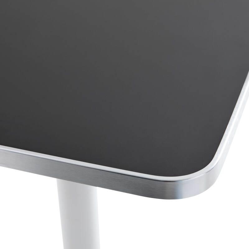 Table à manger inclinable 60 x 60 cm en contreplaqué avec revêtement stratifié et bords en aluminium