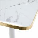 Table à manger inclinable 60 x 60 cm en contreplaqué avec revêtement stratifié et bords en aluminium