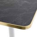 Table à manger inclinable 60 x 60 cm en contreplaqué avec revêtement stratifié et bords en aluminium