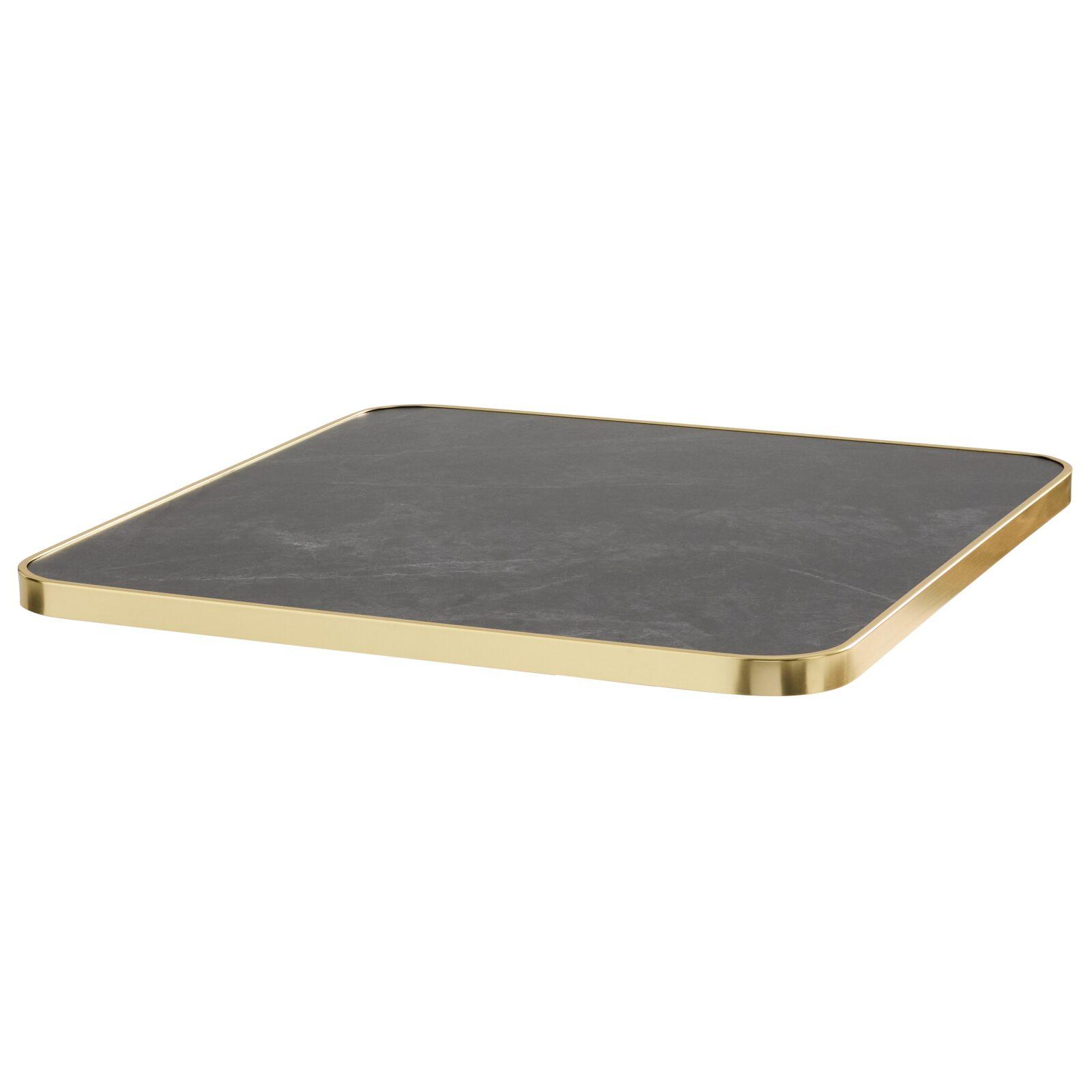 Table à manger inclinable 60 x 60 cm en contreplaqué avec revêtement stratifié et bords en aluminium