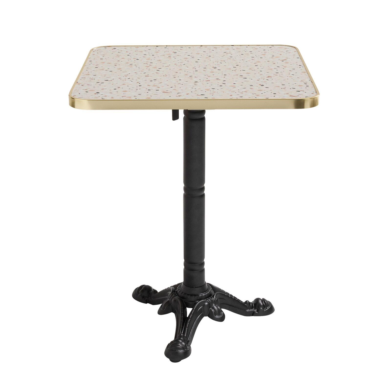 Table à manger inclinable 60 x 60 cm en contreplaqué avec revêtement stratifié et bords en aluminium