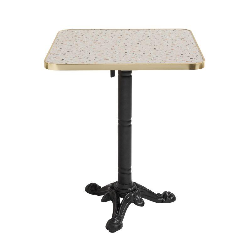 Table à manger inclinable 60 x 60 cm en contreplaqué avec revêtement stratifié et bords en aluminium