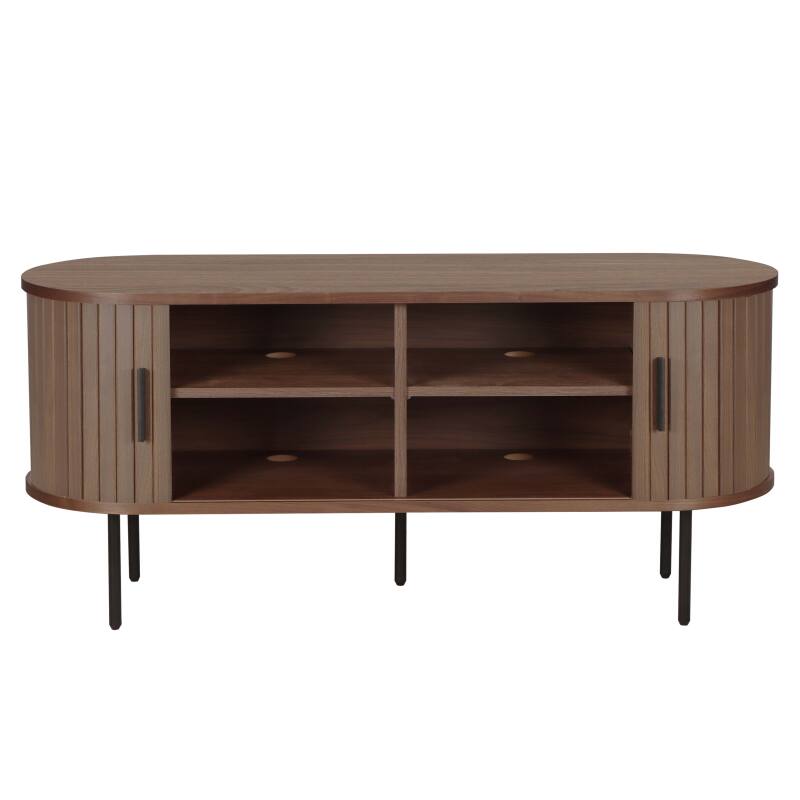 Meuble TV en MDF décor mélaminé et acier 120 cm (3/6)